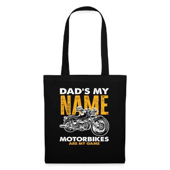 Papa Ist Mein Name Motorräder Sind Mein Spiel - Stoffbeutel - Schwarz - Vorne