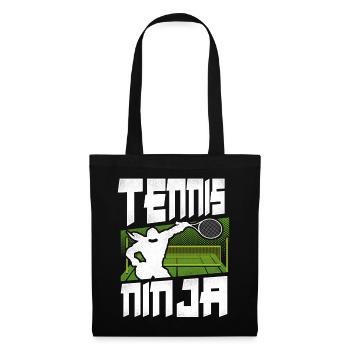 Drôle de joueur de tennis Raquette Ninja - Sac en tissu - noir - Devant