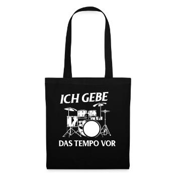 Tambours Tambours Baguette Batteur Musique Groupe Rock - Sac en tissu - noir - Devant
