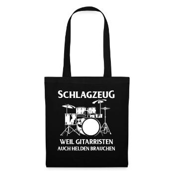 Tambours Tambours Baguette Batteur Musique Groupe Rock - Sac en tissu - noir - Devant