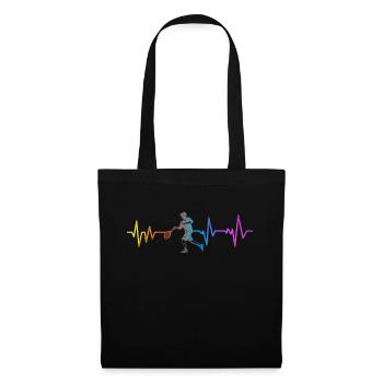 Raquette de joueur de tennis drôle - Sac en tissu - noir - Devant