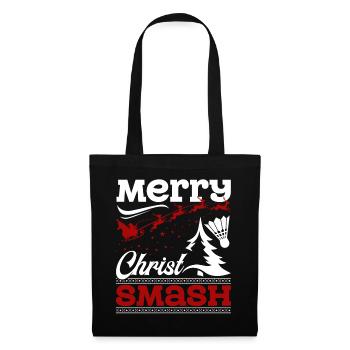 Christmas Badminton Merry Christ Smash - Tote Bag - black - Front