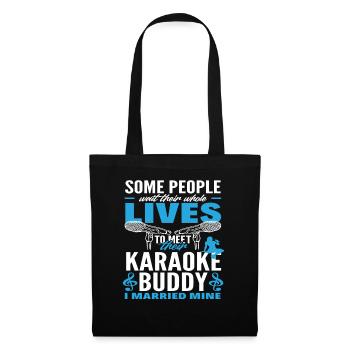 Une vie d’attente pour un copain de karaoké - Sac en tissu - noir - Devant