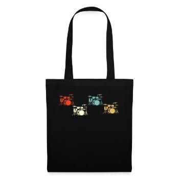 Tambours Tambours Baguette Batteur Musique Groupe Rock - Sac en tissu - noir - Devant