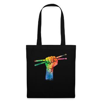Drums Drums Drumstick Drummer Music Band Rock - Tote Bag - black - Front