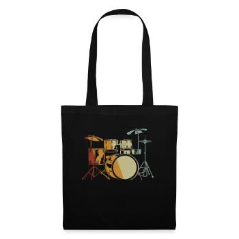 Tambours Tambours Baguette Batteur Musique Groupe Rock - Sac en tissu - noir - Devant
