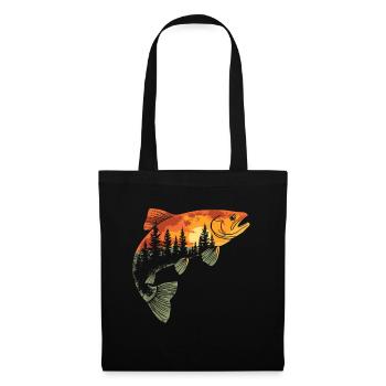 Pêche Pêche Pêche à la truite Pêche - Sac en tissu - noir - Devant
