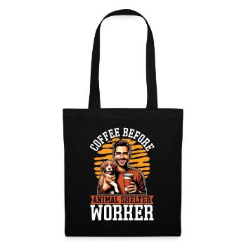 Refuge pour animaux Café Vétérinaire Amateur de café - Sac en tissu - noir - Devant