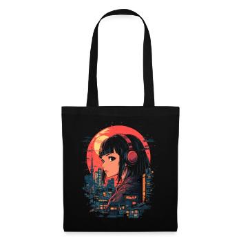 Anime Girl Japan - Tote Bag - black - Front