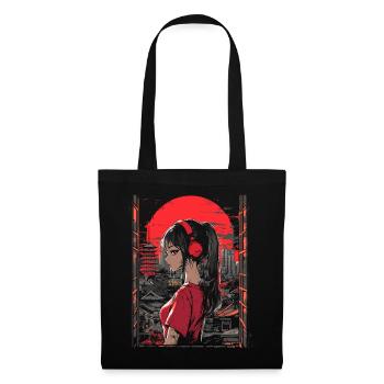 Fille d’Anime Japon - Sac en tissu - noir - Devant