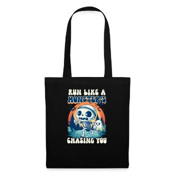 Courez comme si un monstre vous poursuivait - Sac en tissu - noir - Devant