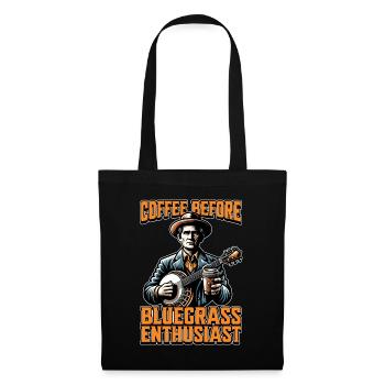 Bluegrass Music Coffee Banjo Player Coffee Lover - Tote Bag - black - Front