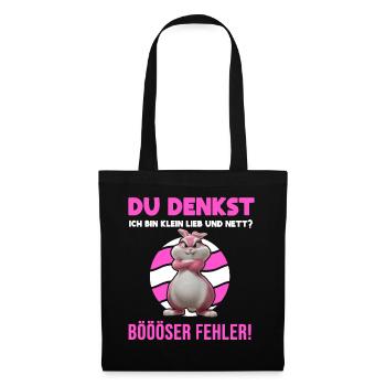 Hase Tshirt Lustig Witzig Humor Sarkasmus Büro - Stoffbeutel - Schwarz - Vorne