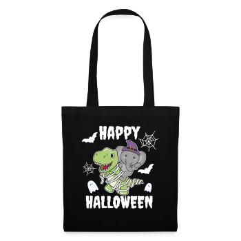Elephant Happy Halloween T-Rex Mummy Costume - Tote Bag - black - Front