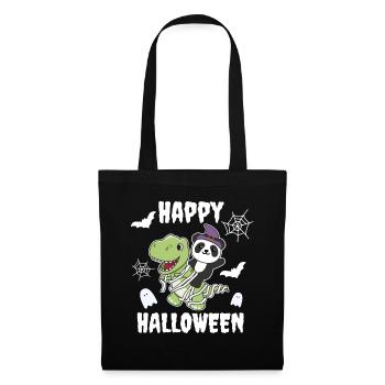 Panda Happy Halloween T-Rex Mummy Costume - Tote Bag - black - Front
