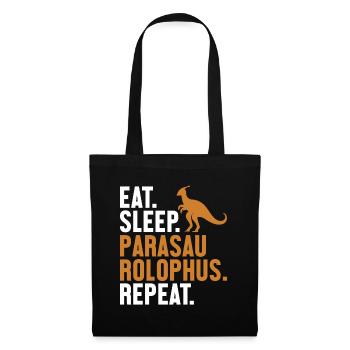 Eat Sleep Parasaurolophus Repeat Dinosaur - Tote Bag - black - Front
