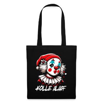 Karneval Kölle Alaaf Clown Kostüm Veedel Köln - Stoffbeutel - Schwarz - Vorne