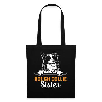 Rough Collie Dog Lover Sister Rough Collie Sister - Stoffbeutel - Schwarz - Vorne