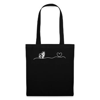 Rough Collie Heartbeat Heart Rough Collie Lover - Tote Bag - black - Front