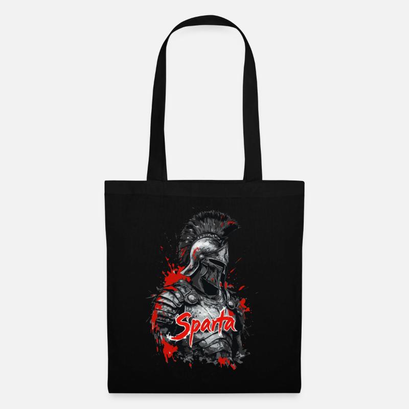 Spartanischer Soldat - Splatter Design - Stoffbeutel - Schwarz