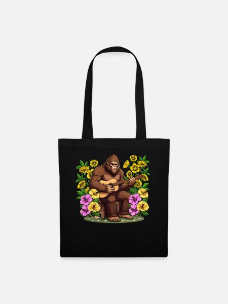 Bigfoot mit Gitarre - Stoffbeutel - Schwarz