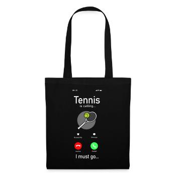 Drôle de joueur de tennis raquette téléphone - Sac en tissu - noir - Devant