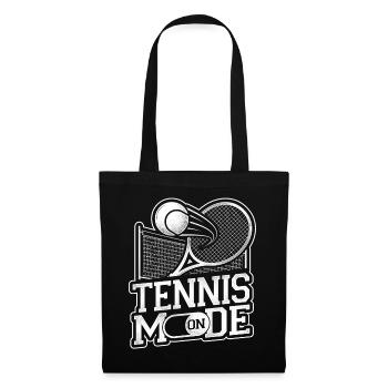 Drôle de joueur de tennis Raquette Tennis - Sac en tissu - noir - Devant