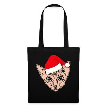 Christmas Santa Sphynx Cat - Tote Bag - black - Front