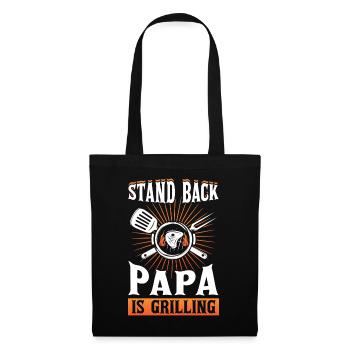 Achtung! Papa Grillt Heute Im BBQ-Style - Stoffbeutel - Schwarz - Vorne