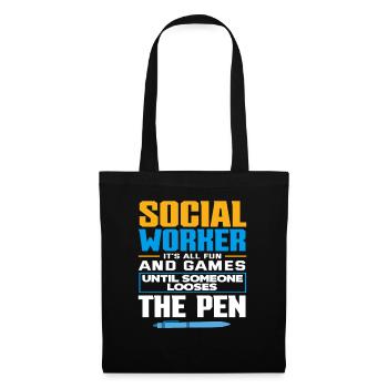 Social worker it's all fun until someone - Tote Bag - black - Front