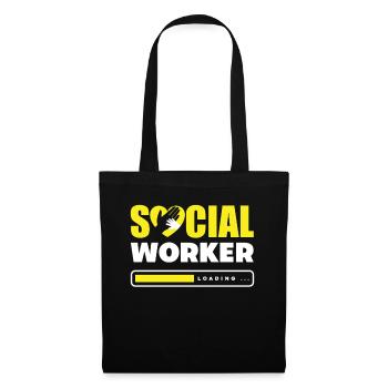 Un travailleur social est invité... - Sac en tissu - noir - Devant
