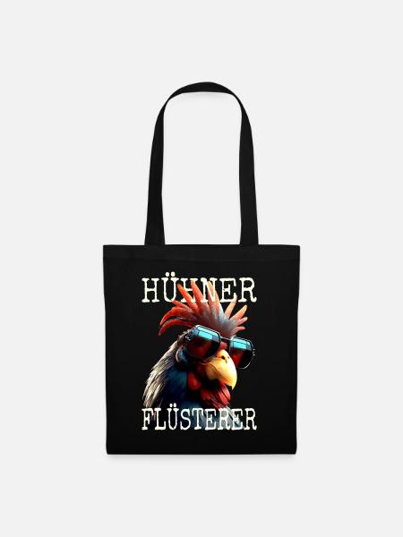 Hühner Flüsterer Hahn Chicken Daddy Landwirt Huhn - Stoffbeutel - Schwarz