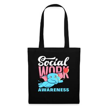 Social Work Awareness with Elephant - Tote Bag - black - Front