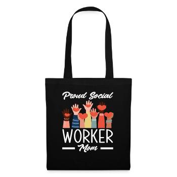 Proud social worker mom - Tote Bag - black - Front