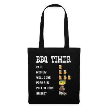 BBQ Timer for Grill Masters: Beer and Meat Enjoyment - Tote Bag - black - Front