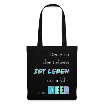 Lebensmotto im Meeresstil - Stoffbeutel - Schwarz - Vorne