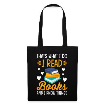 Book Books Library Reading Literature Read Books - Tote Bag - black - Front