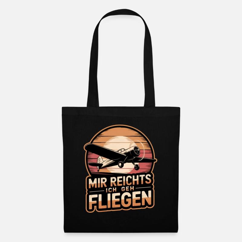 Mir Reichts Ich Geh Fliegen Pilot Flugzeug Piloten - Stoffbeutel - Schwarz