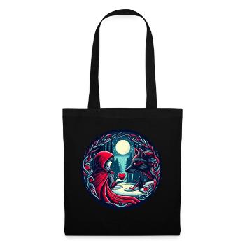 Fairy Tale Little Red Riding Hood Wolf Mystical Love Animal Welfare - Tote Bag - black - Front