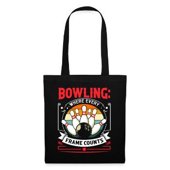 Bowling: Wo jeder Frame zählt! - Stoffbeutel - Schwarz - Vorne