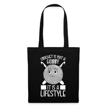 Le crochet n’est pas un passe-temps, c’est un style de vie - Crochet - Sac en tissu - noir - Devant
