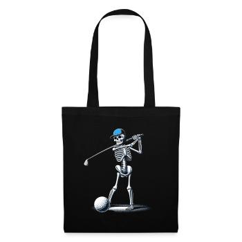 Halloween Golfer Golf Play Golf Club Skeleton - Tote Bag - black - Front