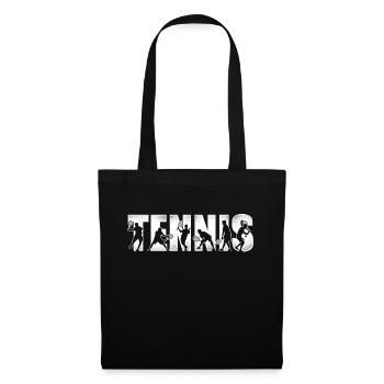 Drôle de joueur de tennis Raquette Tennis - Sac en tissu - noir - Devant