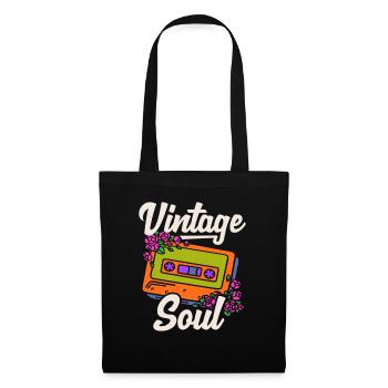 Vintage Hippie Cassette 70's Soul Floral Hippie - Sac en tissu - noir - Devant