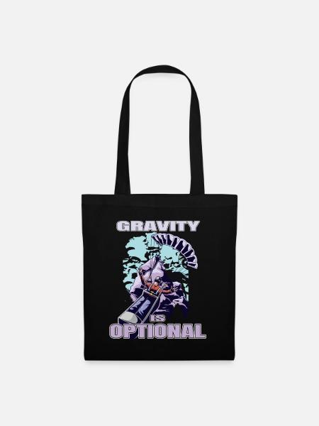 Gravity Is Optional – Paragliding Freedom - Stoffbeutel - Schwarz