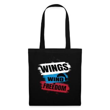 Wings Wind Freedom – Paragliding Design - Tote Bag - black - Front
