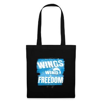 Wings Wind Freedom – Paragliding Design - Tote Bag - black - Front