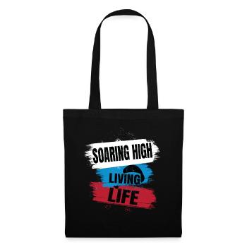Soaring High Living Life – Paragliding Design - Stoffbeutel - Schwarz - Vorne