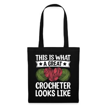 Voici à quoi ressemble un grand crocheteur - Croche - Sac en tissu - noir - Devant
