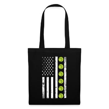 Raquette de joueur de tennis drôle - Sac en tissu - noir - Devant